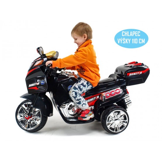 Dětská motorka Rainstar s LED osvětlením, MP3, 6V, ČERNÁ 